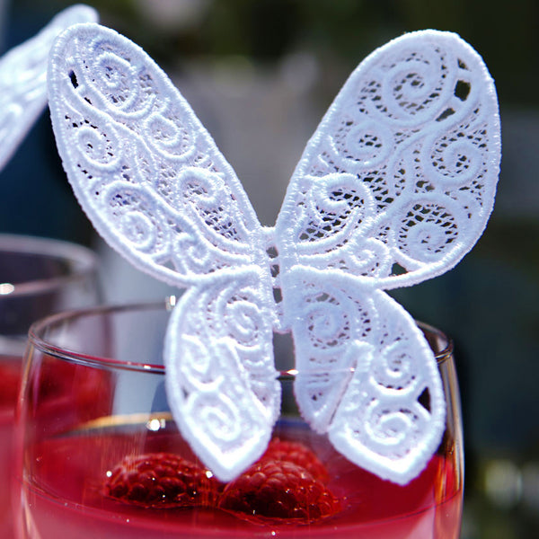 Wine Glass Butterfly (Lace)