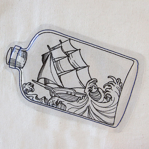 Ship in a Bottle (Vinyl Applique)