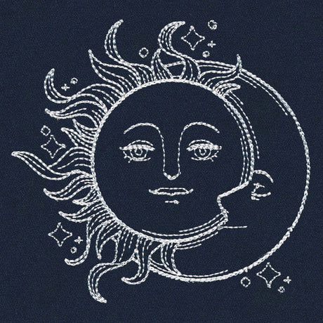 Vintage Celestial - Sun and Moon