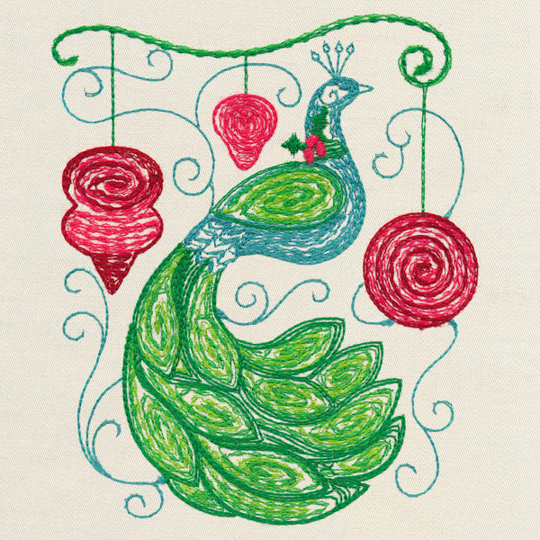 Yuletide Peacock (Bobbinwork)