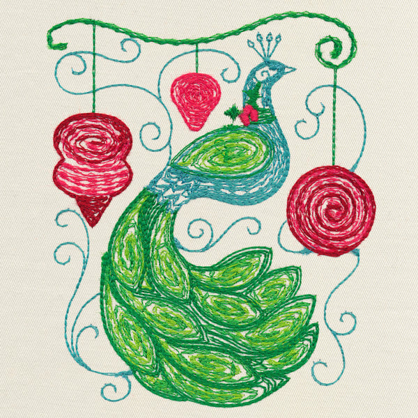 Yuletide Peacock (Bobbinwork)