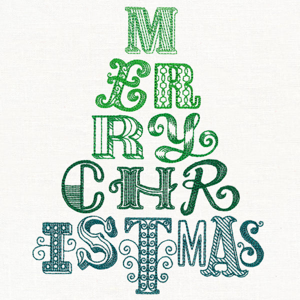 Letterpress Christmas Tree