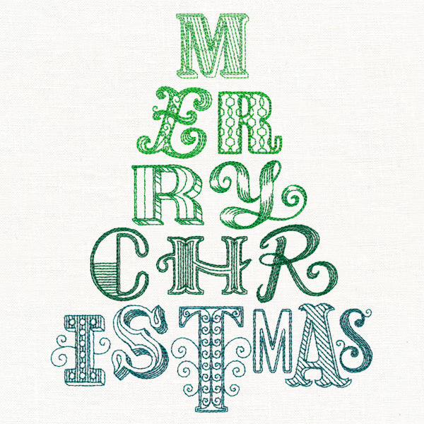 Letterpress Christmas Tree