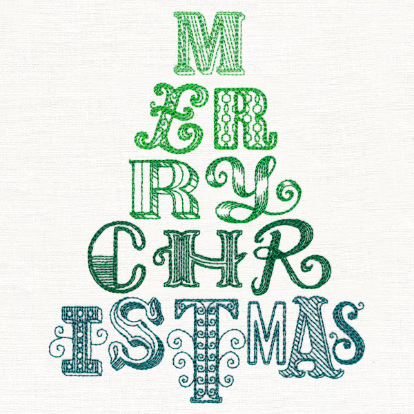 Letterpress Christmas Tree