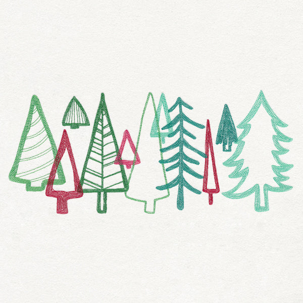 Merry Modern Tree Border