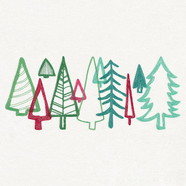 Merry Modern Tree Border