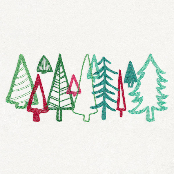 Merry Modern Tree Border