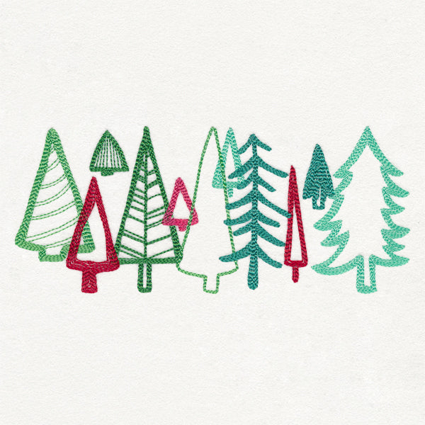 Merry Modern Tree Border