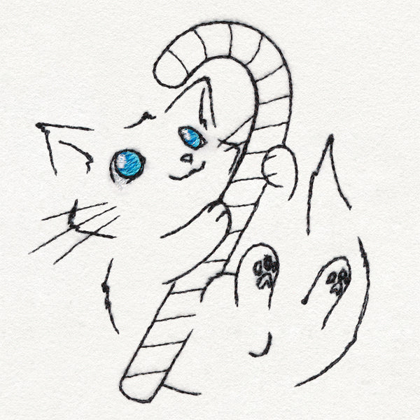 Meowy Christmas Cat with Candy Cane