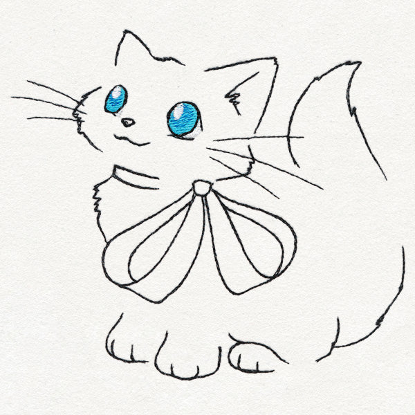 Meowy Christmas Cat with Bow