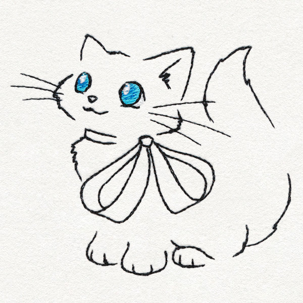 Meowy Christmas Cat with Bow