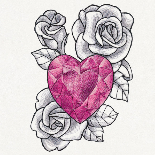 Heart Gem and Roses
