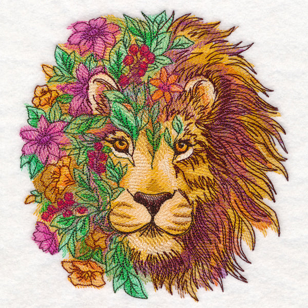 Lion in Flowers
