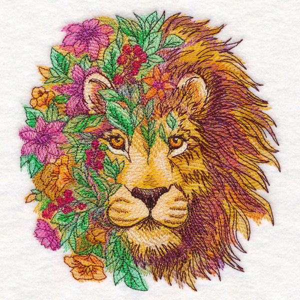 Lion in Flowers