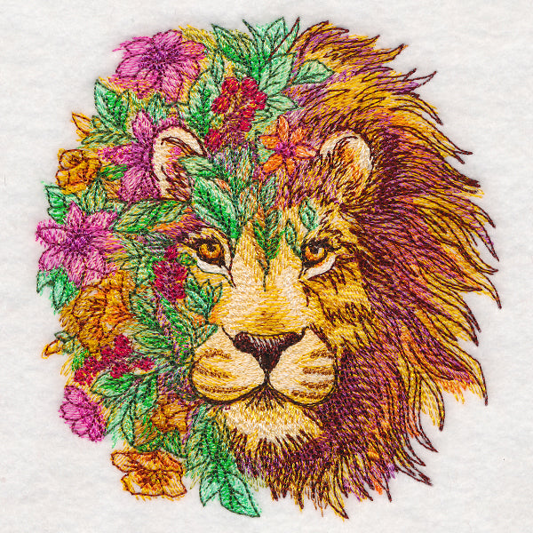 Lion in Flowers