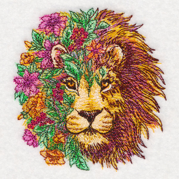 Lion in Flowers