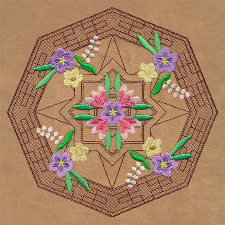 Blooming Desert Trapunto Mandala