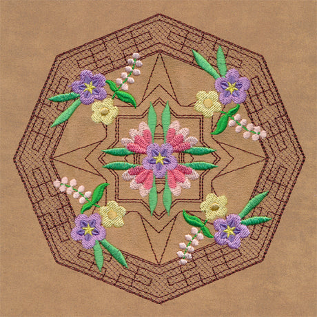 Blooming Desert Trapunto Mandala