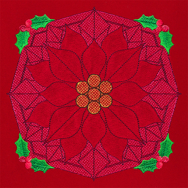 Holly Jolly Trapunto Poinsettia