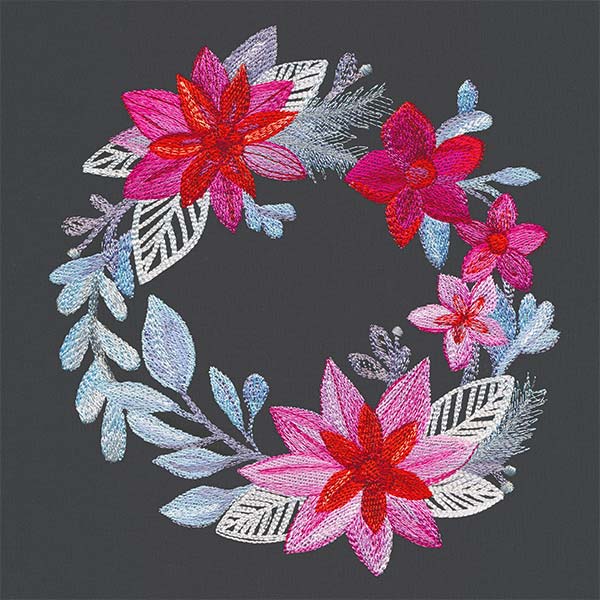 Silvered Poinsettia Wreath