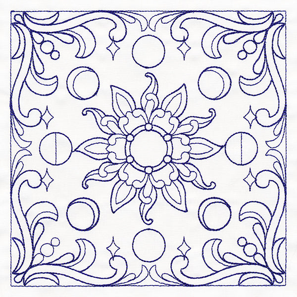 Moon Phases Quilting Square