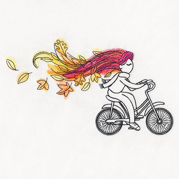 Blustery Autumn Cyclist