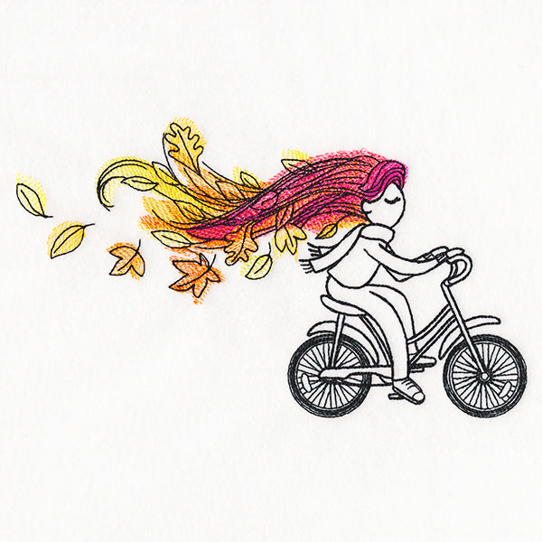 Blustery Autumn Cyclist