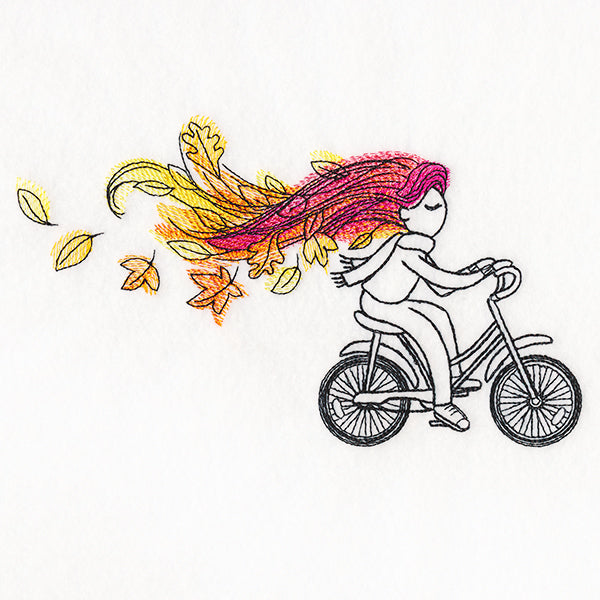 Blustery Autumn Cyclist