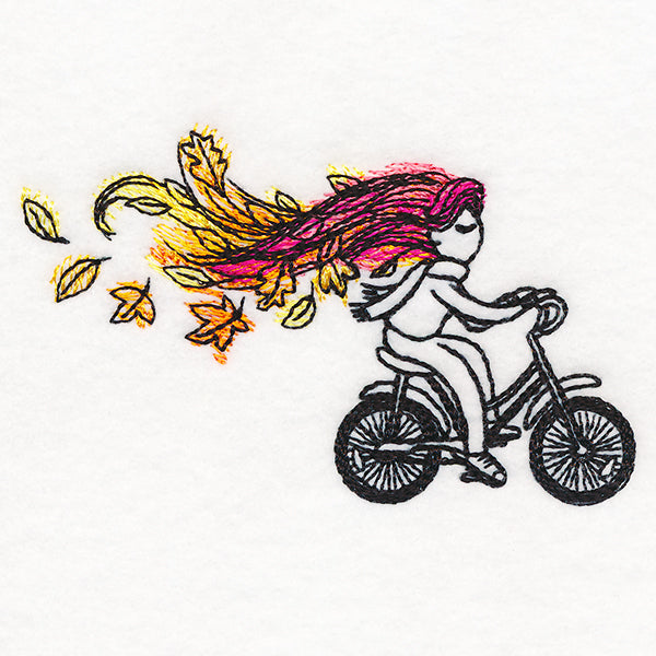 Blustery Autumn Cyclist