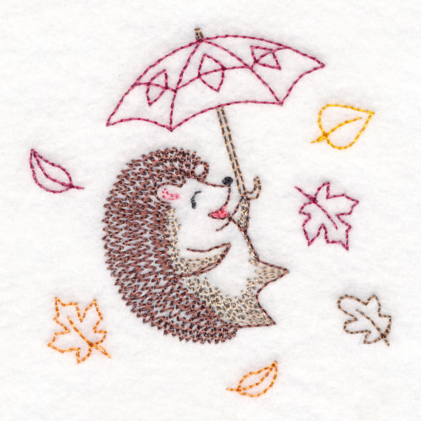 Blustery Autumn Hedgehog