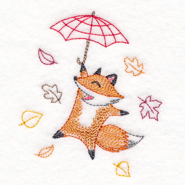 Blustery Autumn Fox