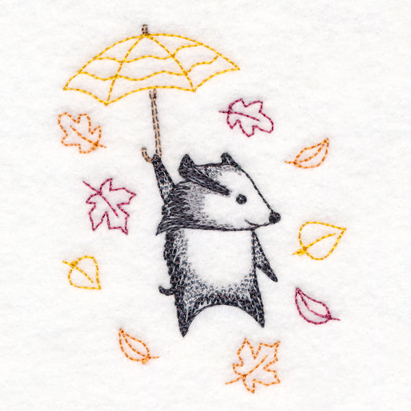 Blustery Autumn Badger
