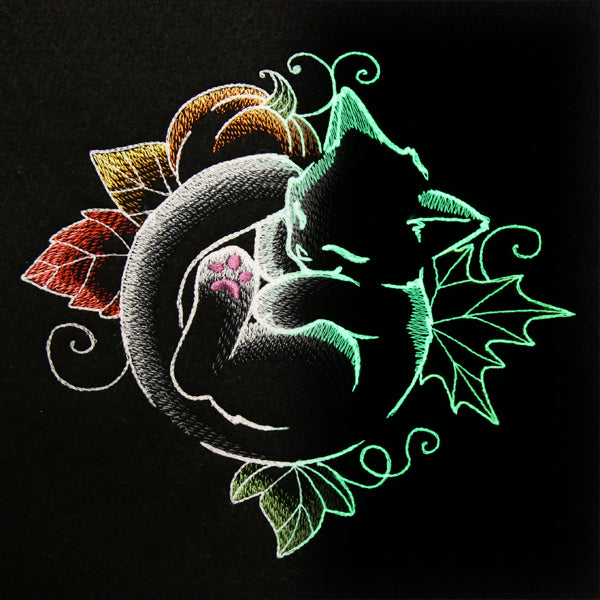 Snoozy Autumn Glow Cat