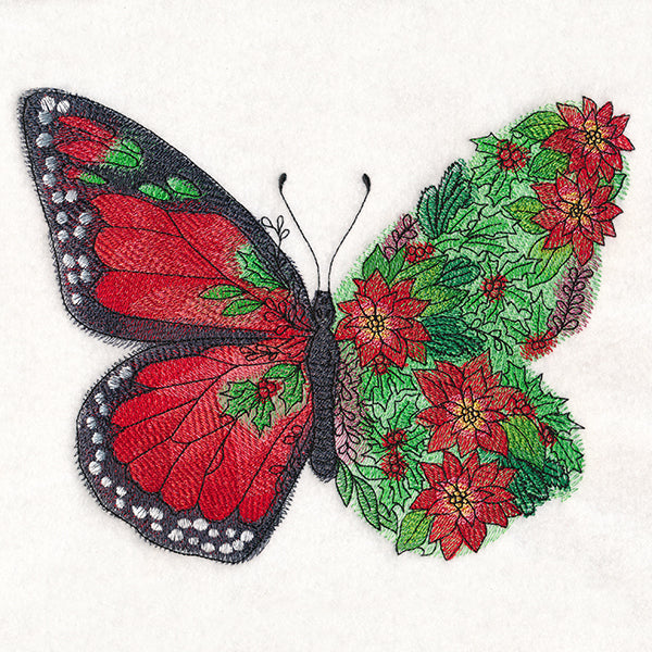 Butterfly in Christmas Flowers