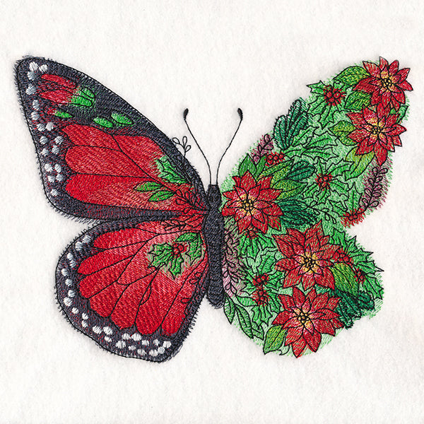 Butterfly in Christmas Flowers