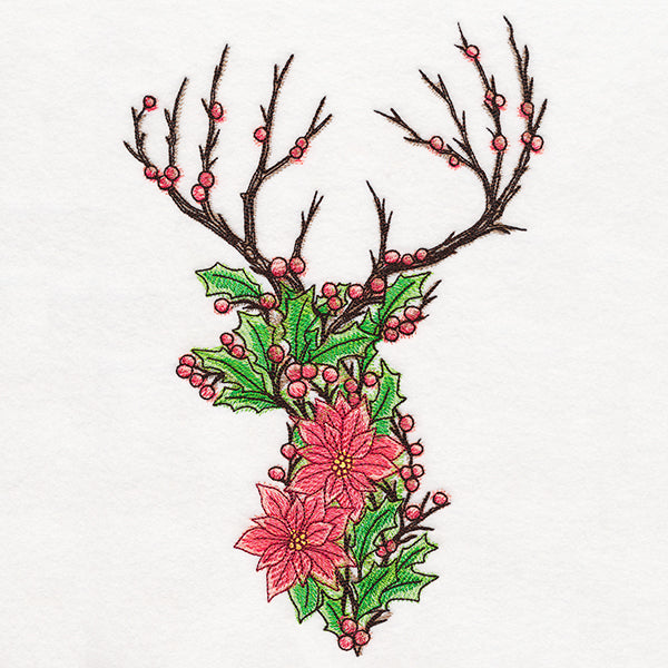 Christmas Blooms Deer