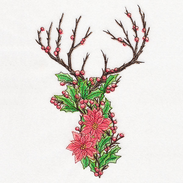 Christmas Blooms Deer