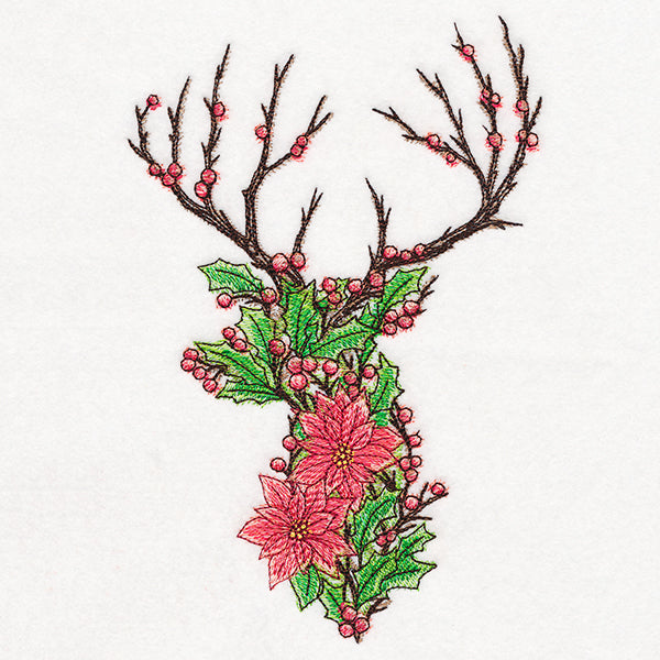 Christmas Blooms Deer