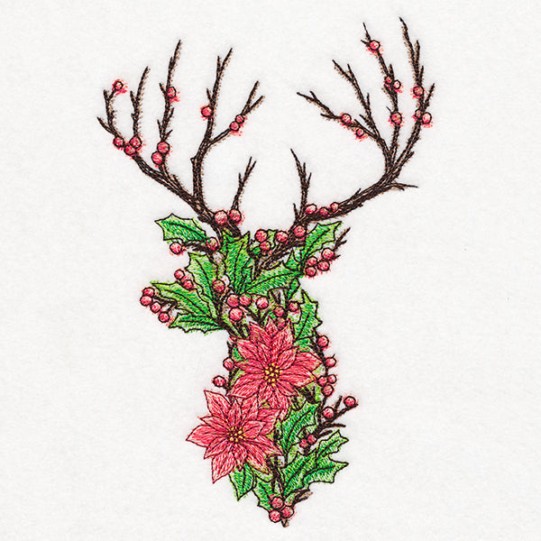 Christmas Blooms Deer