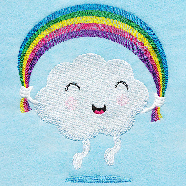 Happy Day Cloud with Rainbow