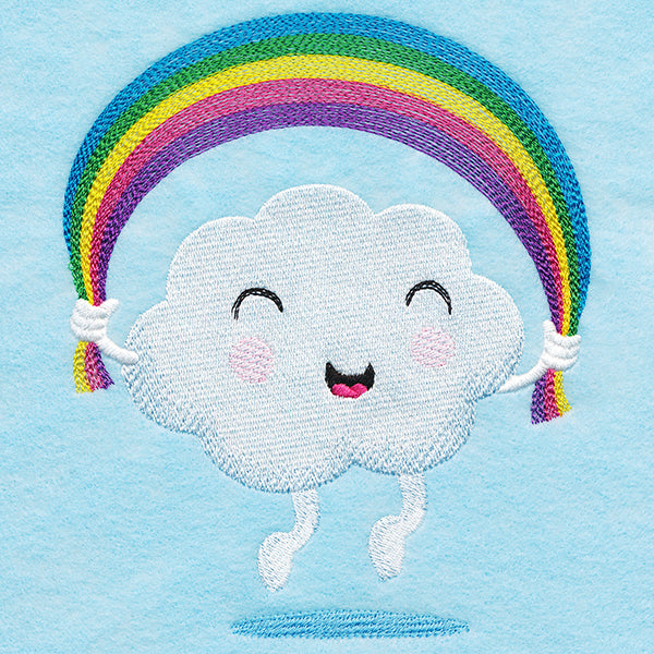 Happy Day Cloud with Rainbow