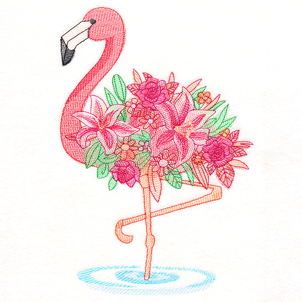 Flamingo in Flowers