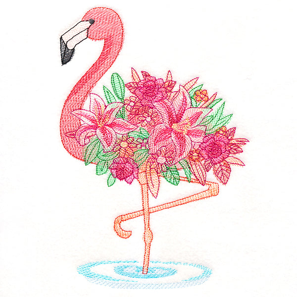 Flamingo in Flowers