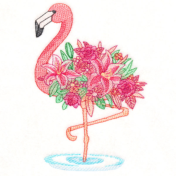 Flamingo in Flowers