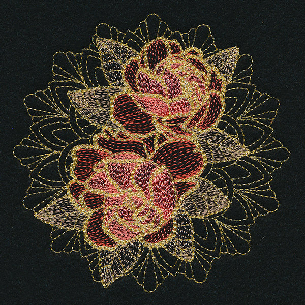 Gilded Peonies Mandala