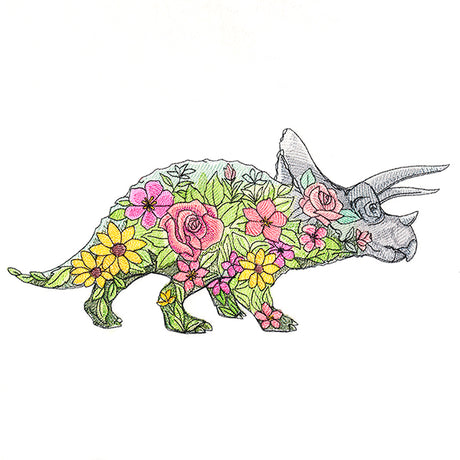 Triceratops in Flowers