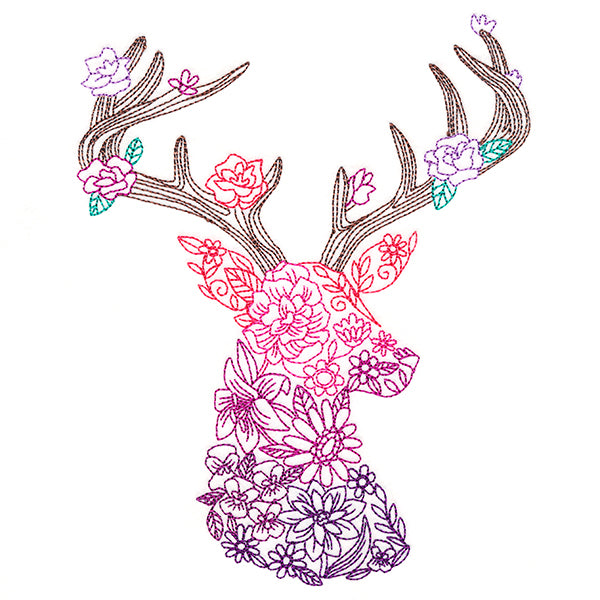 Ombre Blooms Deer
