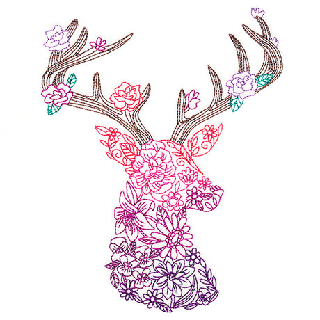 Ombre Blooms Deer