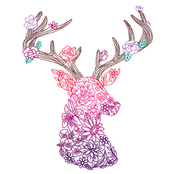 Ombre Blooms Deer