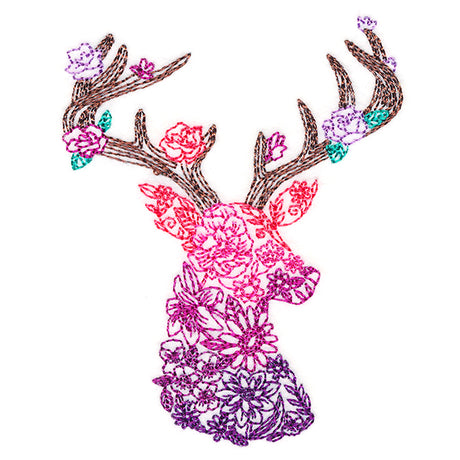 Ombre Blooms Deer